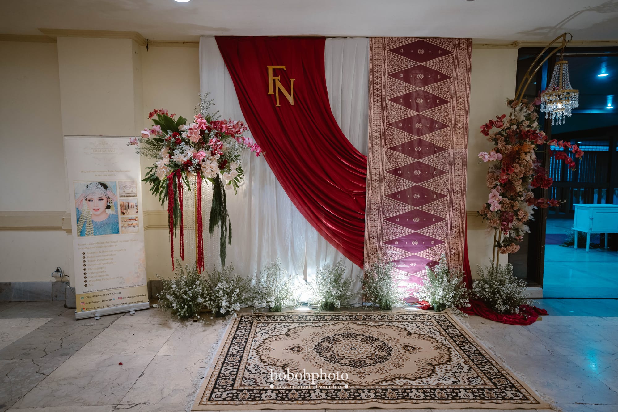 Nabila & Faisal: backdrop inisial pengantin